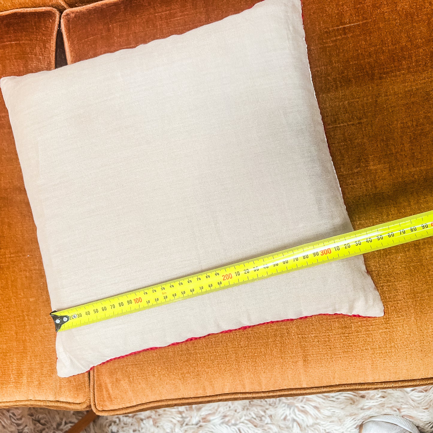 Handwoven Wool Cushion – Geometric Pattern