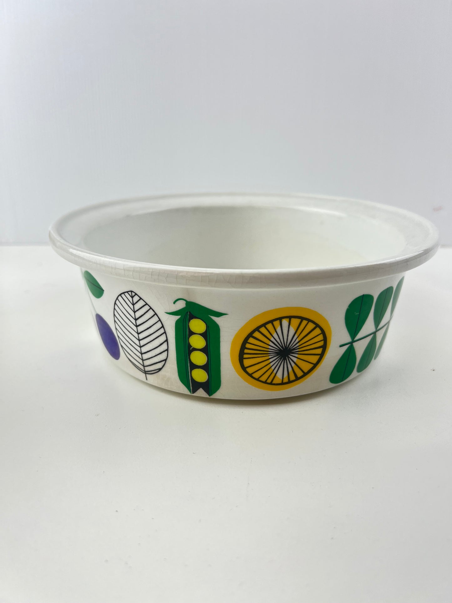 Arabia Finland Colourful Fruit Pattern Serving Bowl
