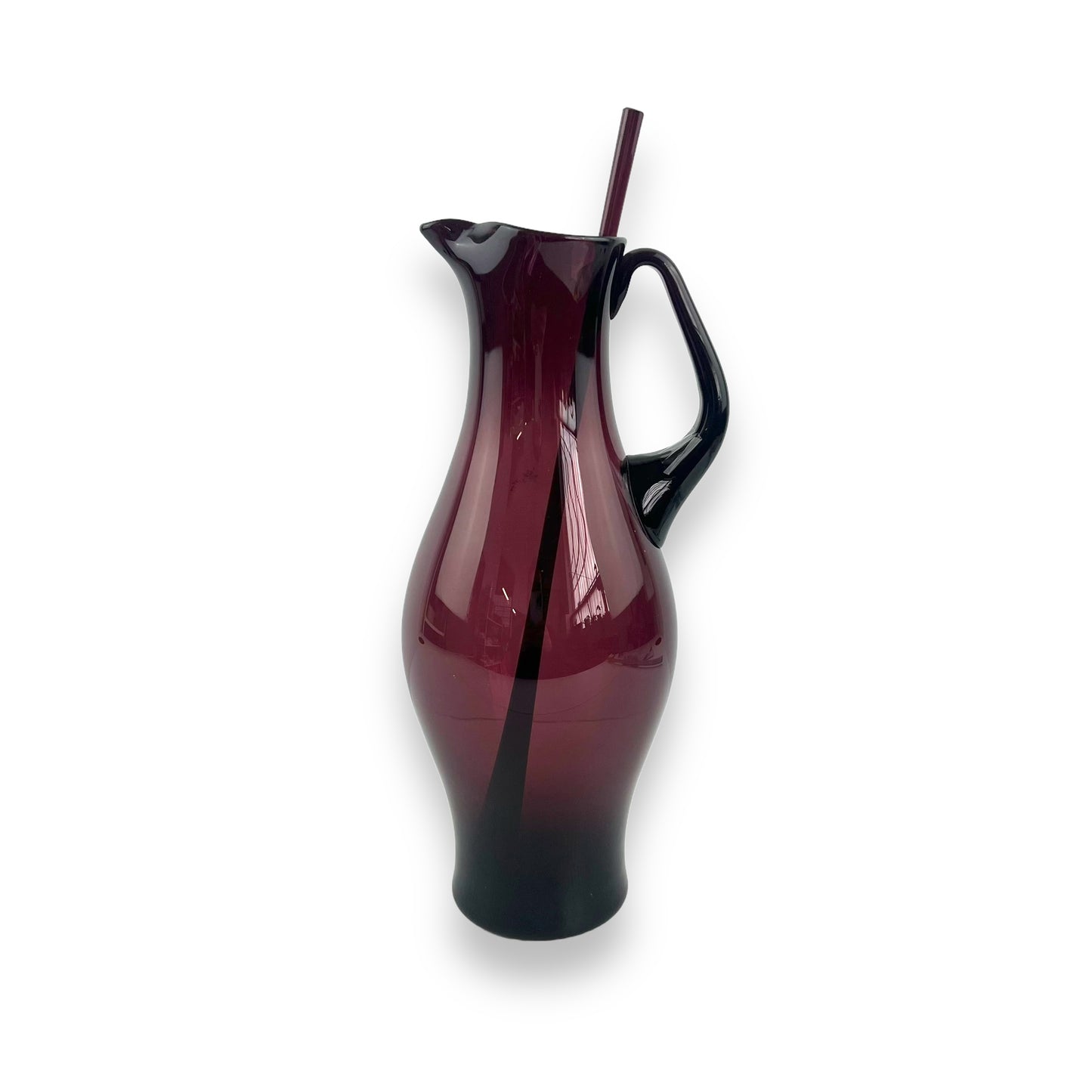 Purple Glass Carafe Jug and stirrer