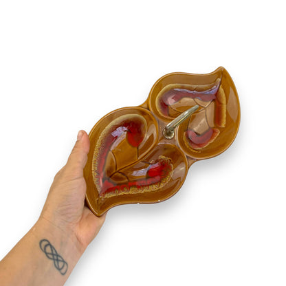 Vintage 1960s Heart-Shaped Pickle & Olive Dish with handle