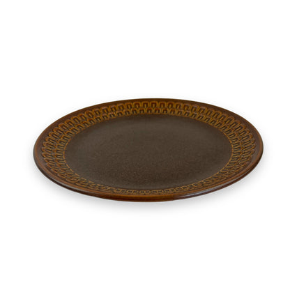 Wedgwood “Pennine” Pattern Dark Brown Round Plate 22.5cm diameter