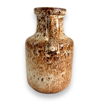 West German Vase with Handle brown speckle pattern stamped 414/16