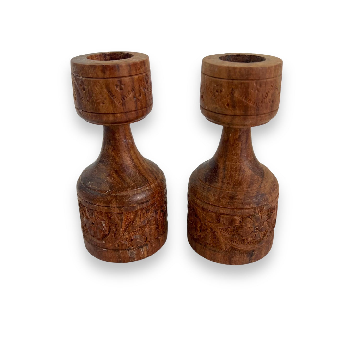 Wooden Candlestick Holder Set of 2