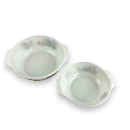 JAJ Pyrex Vegetable Patterned Dish Set - Large and Small Bowl - Made in England