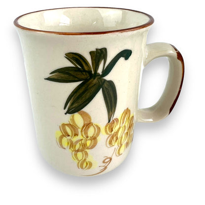 Yellow grape pattern mug set of 2