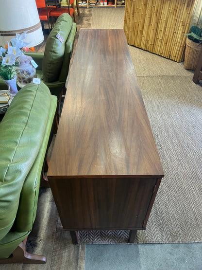 Avalon Mid Century Walnut Sideboard / Buffet Cabinet with Carved Doors