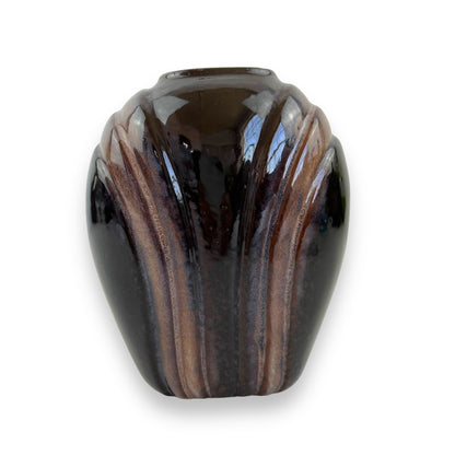Black & Brown Pleated Vase