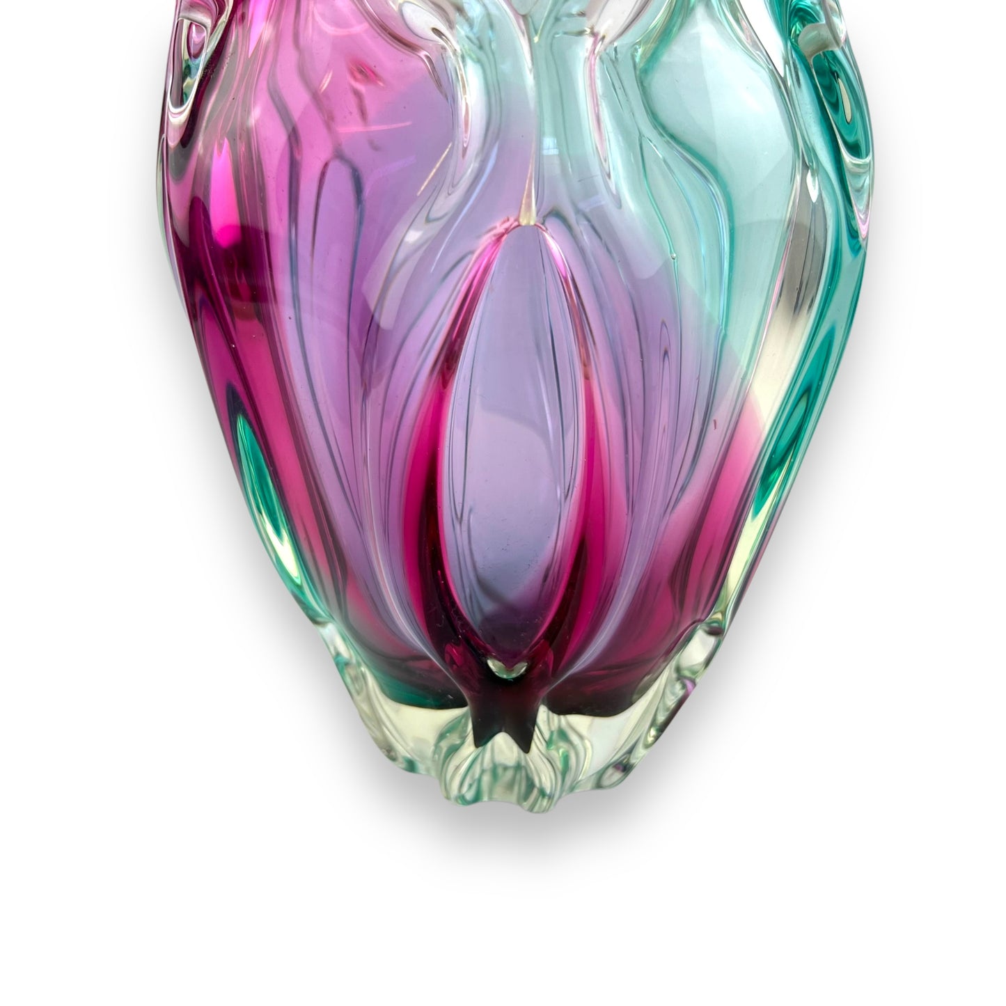 Pink & Blue Art Glass Large Vase