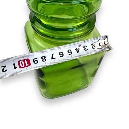 Green glass jar with suction lid