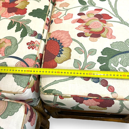 Cane 4 Piece Modular Lounge Floral Cushions