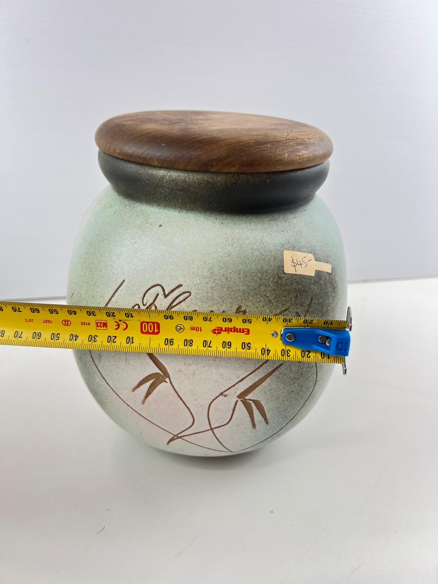 Ellis Pottery Ceramic Flour Canister with Timber Lid