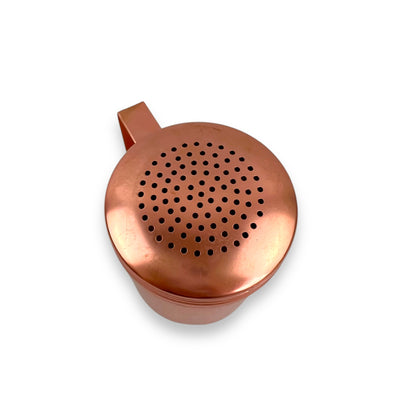 Rose gold coloured metal condiment shaker