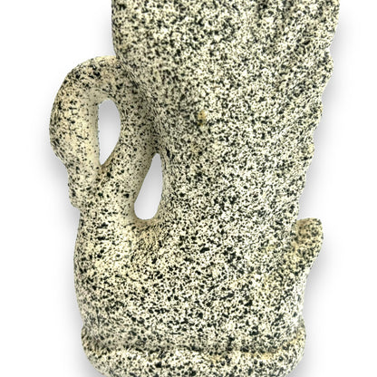 Textured Swan Vase White & Black