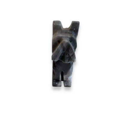 Stone carved dog statue ornament