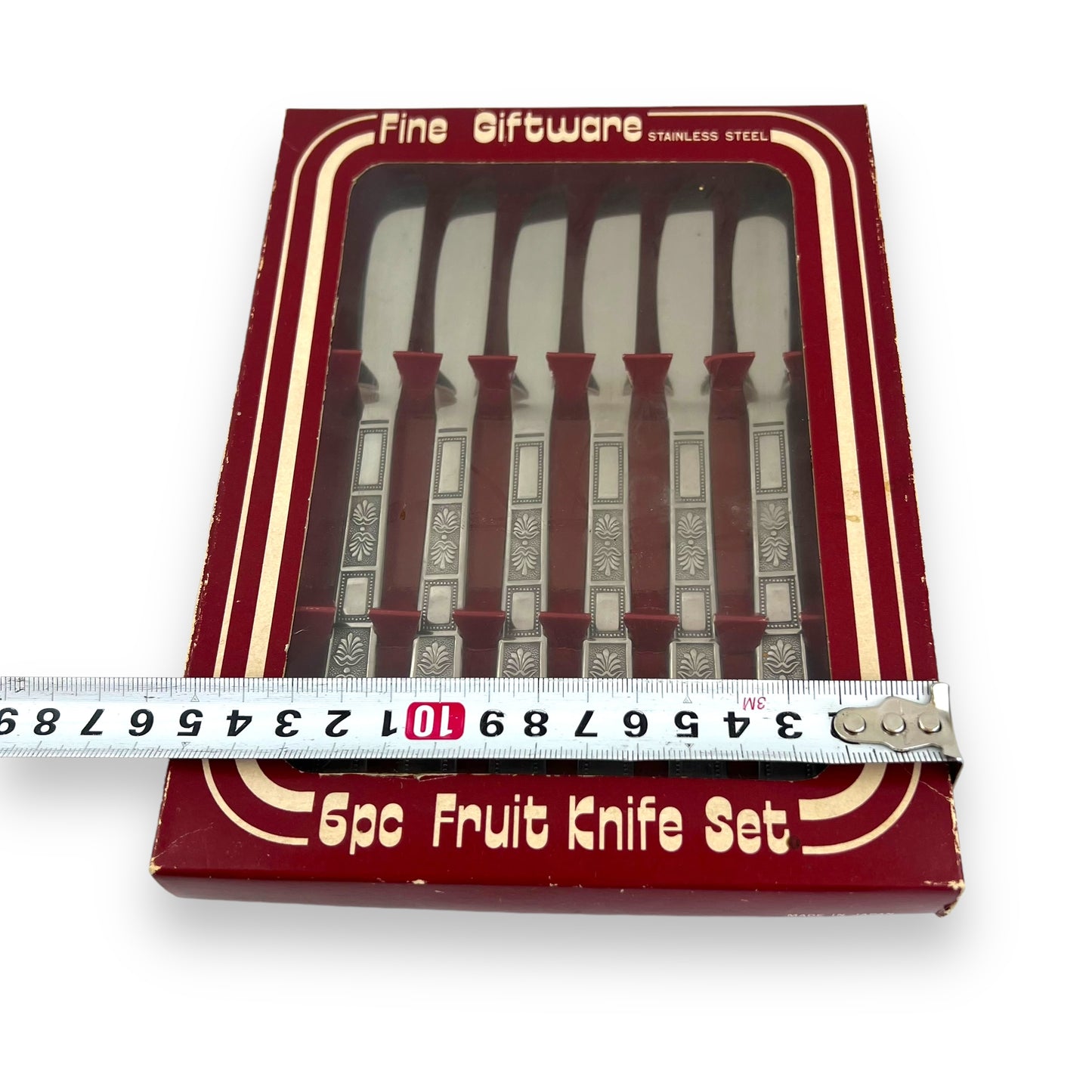 Vintage 6-Piece Stainless Steel Fruit Knife Set in Original Gift Box