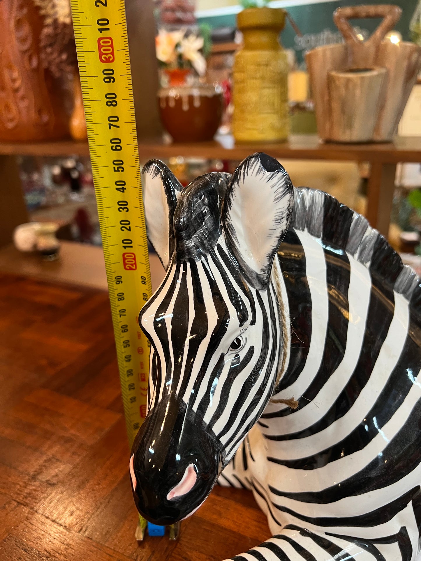 Vintage Ceramic Zebra Statue