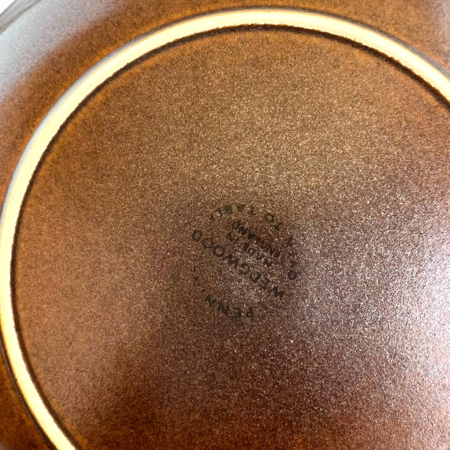 Wedgwood “Pennine” Pattern Dark Brown Round Plate 22.5cm diameter