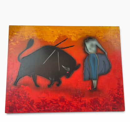 Neil Savage Australian Bullfighter Mural Painting – 1967