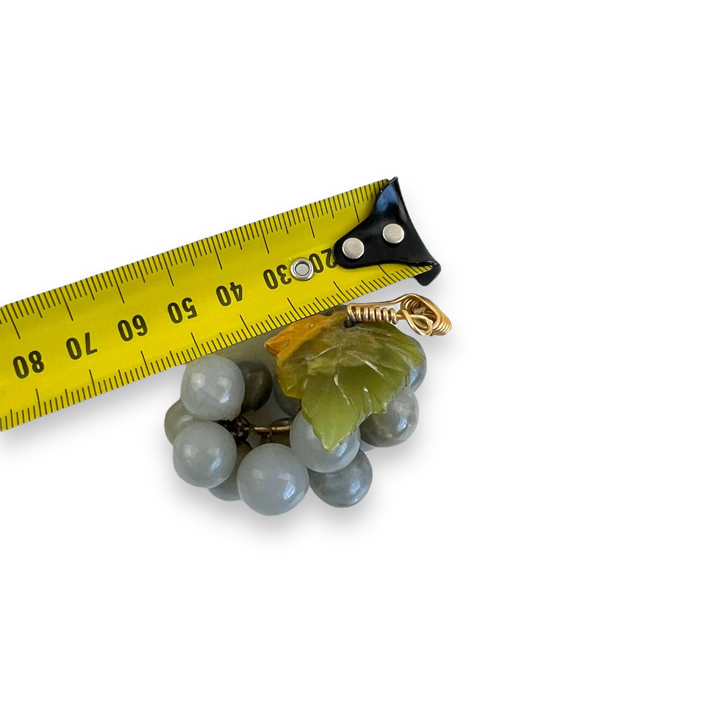 Jade Grape Cluster Pendant with Wire-Wrapped Detailing