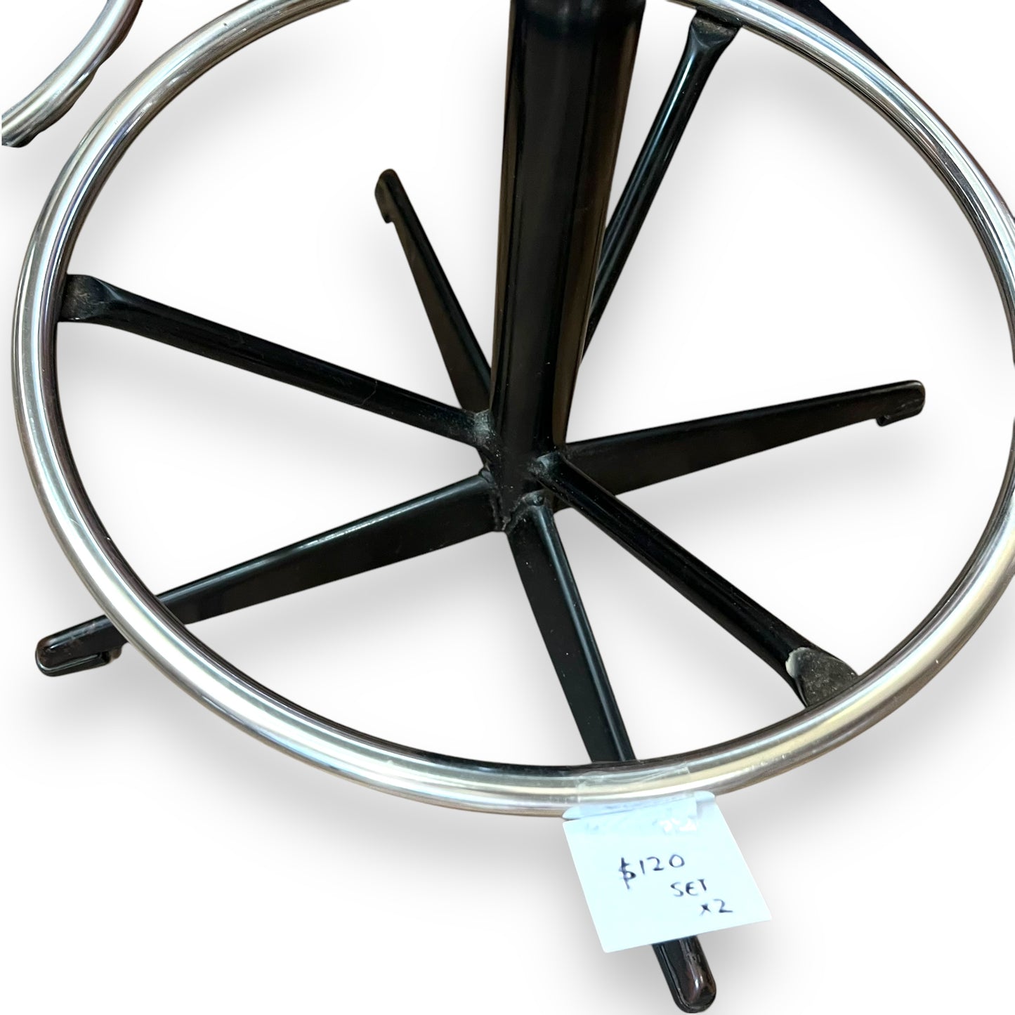 Black Vinyl Bar Stool set of 2