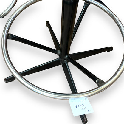 Black Vinyl Bar Stool set of 2