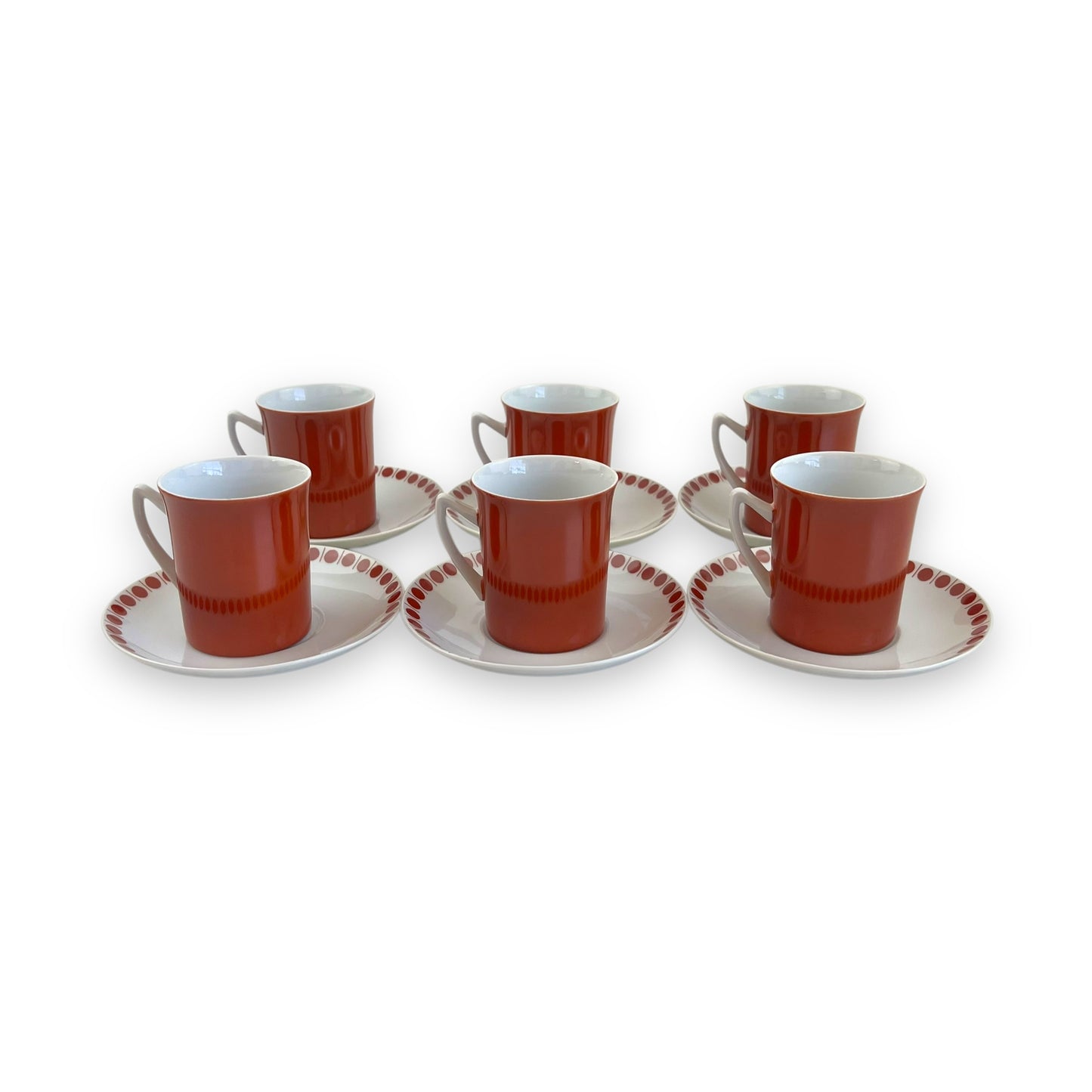 Westminister 1067 Red Cups x6 & Saucers x6 Set - Made in Australia