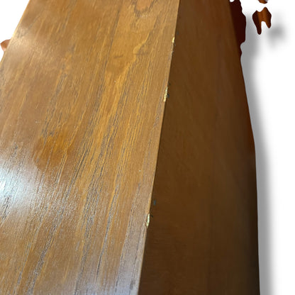 Mid-Century Teak Veneer Bureau Writing Desk & Bar Cabinet by Noblett Furniture
