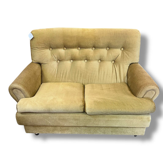 Green-Yellow Corduroy 2-Seater Lounge