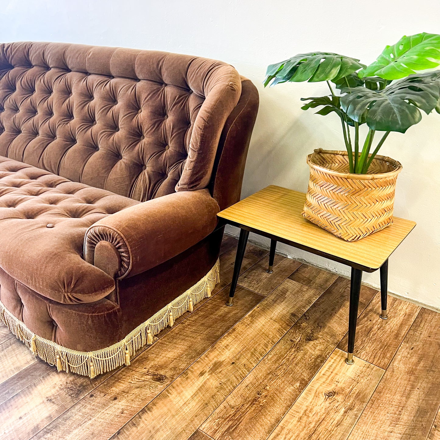 Brown Fringe Tassel 3 Seater Lounge