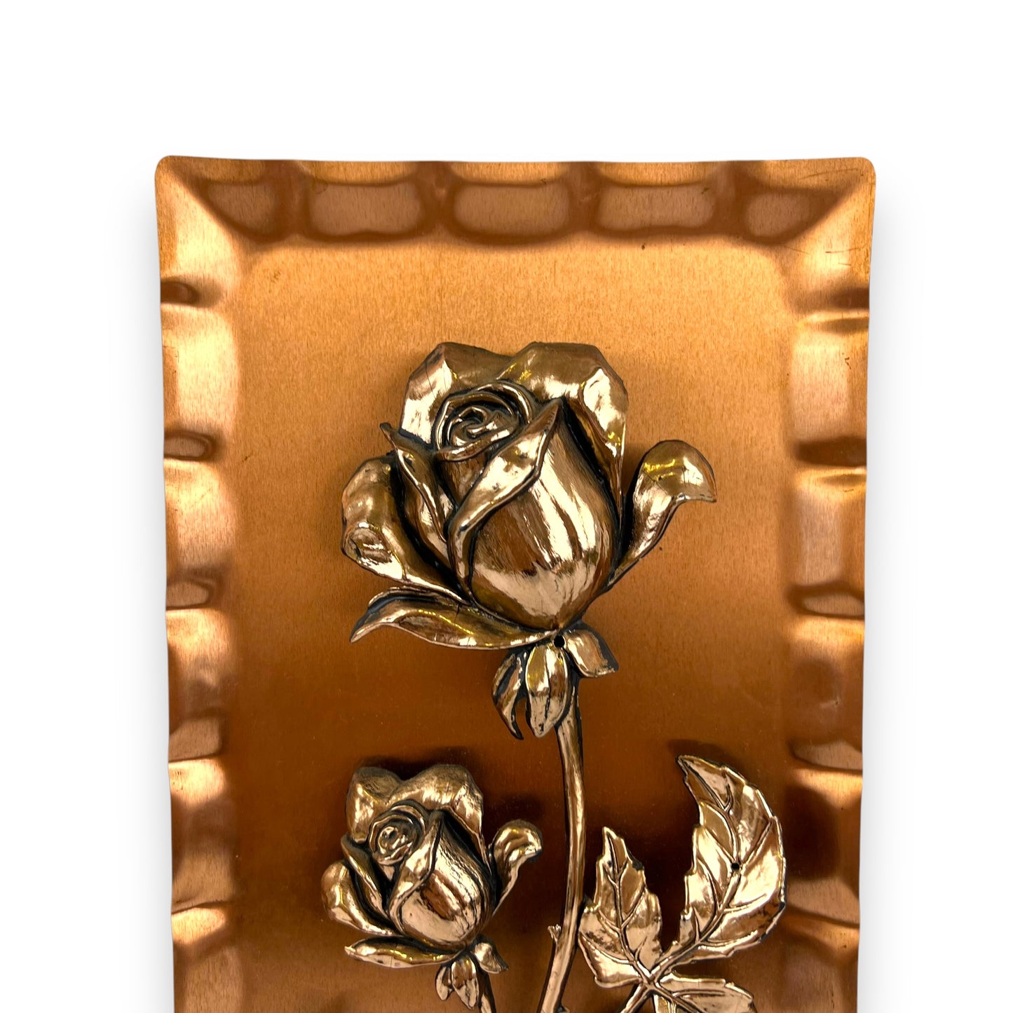 Copper rose 3D metal art