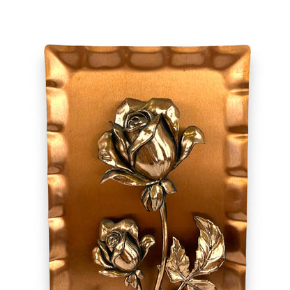 Copper rose 3D metal art