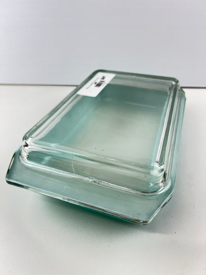 Pyrex Snowflake Turquoise Casserole Dish with Lid