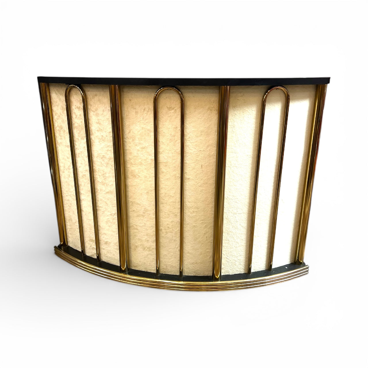 Curved Brass & Black Bar / Console Cabinet