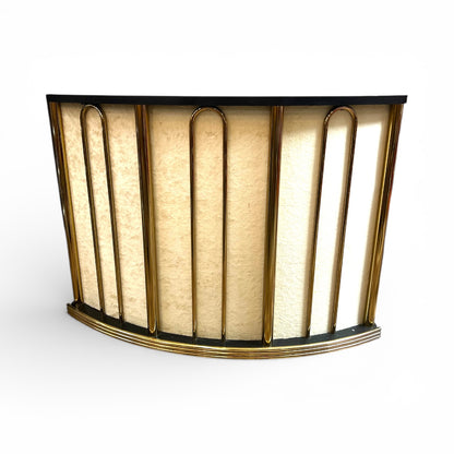 Curved Brass & Black Bar / Console Cabinet