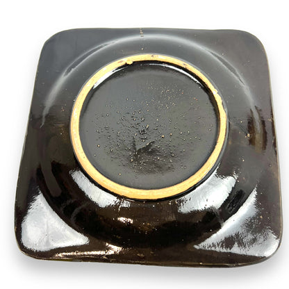 Retro Italian Ceramic Red & Black Ashtray
