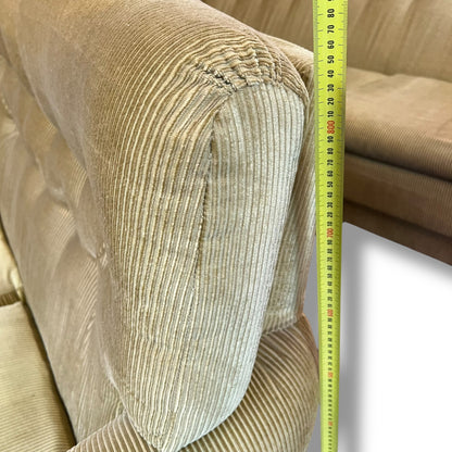 Green-Yellow Corduroy 2-Seater Lounge
