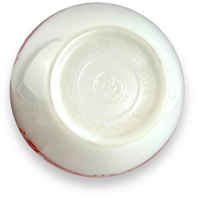 Pyrex Glass Large White Bowl Orange & Red Decal