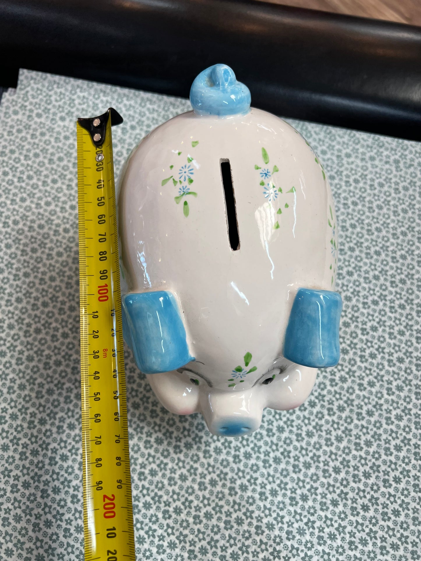 Blue & White Pig Money Box