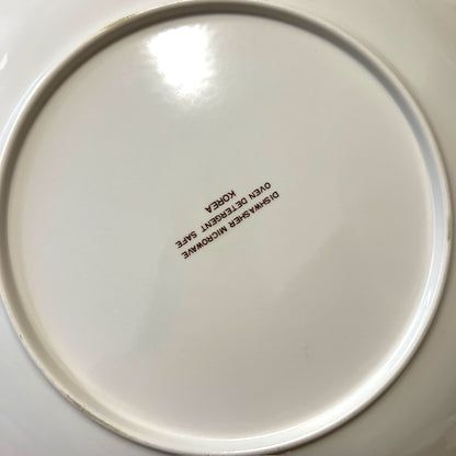 Large Floral Serving Plate with Black Rim | Made in Korea
