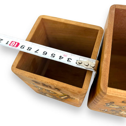 Wooden Kitchen Canister Set - Tea, Coffee, Sugar, Flour
