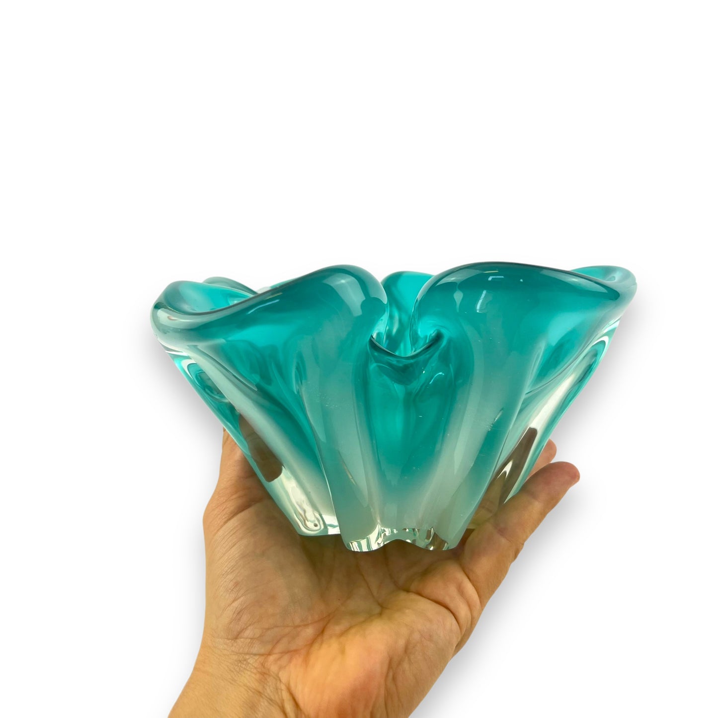 Light Blue Art Glass Dish