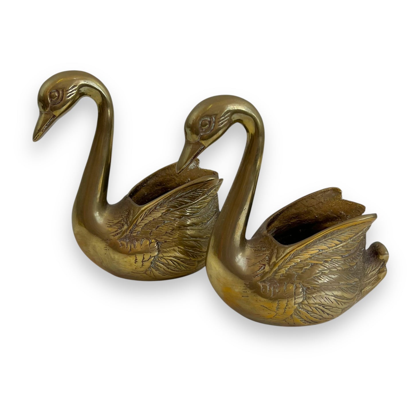 Brass Swan small planter