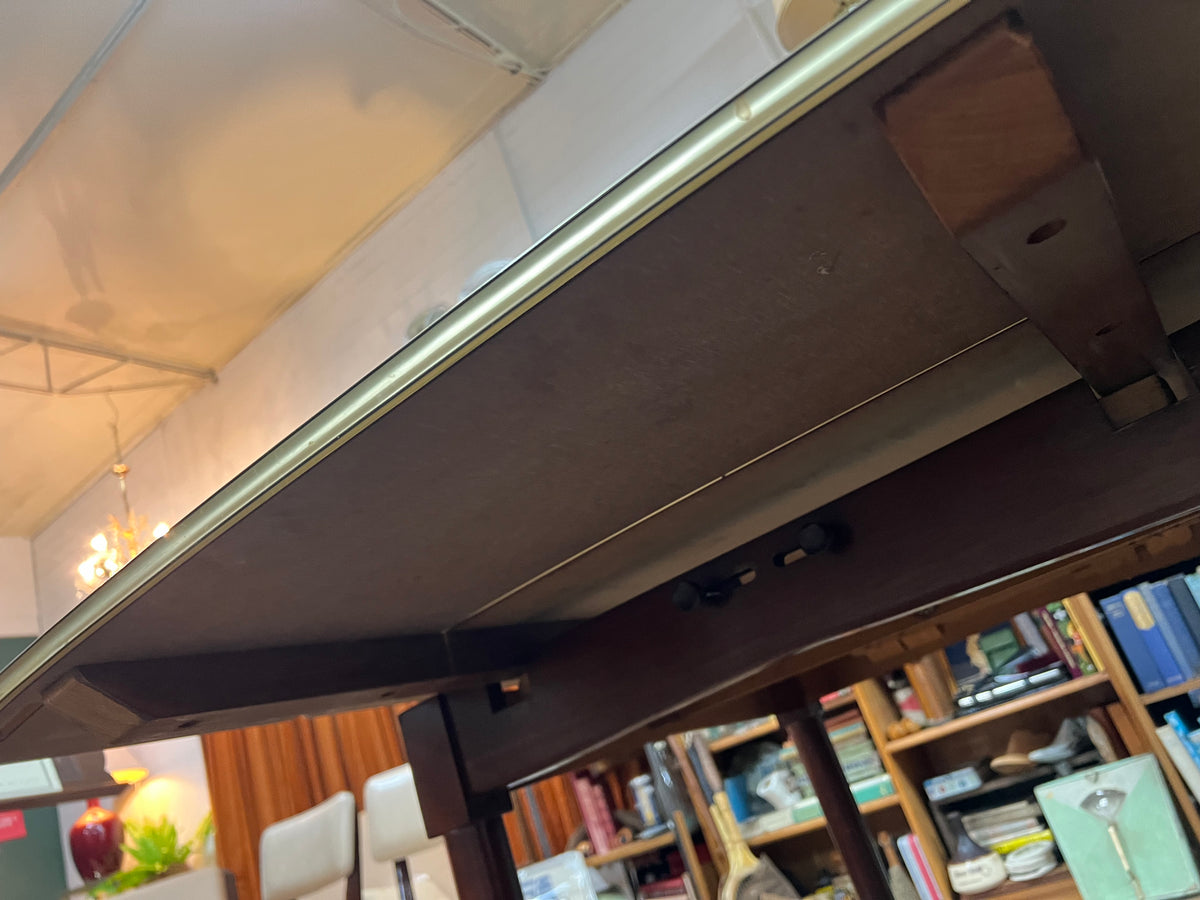 Brown Laminate Drop-Leaf Dining Table