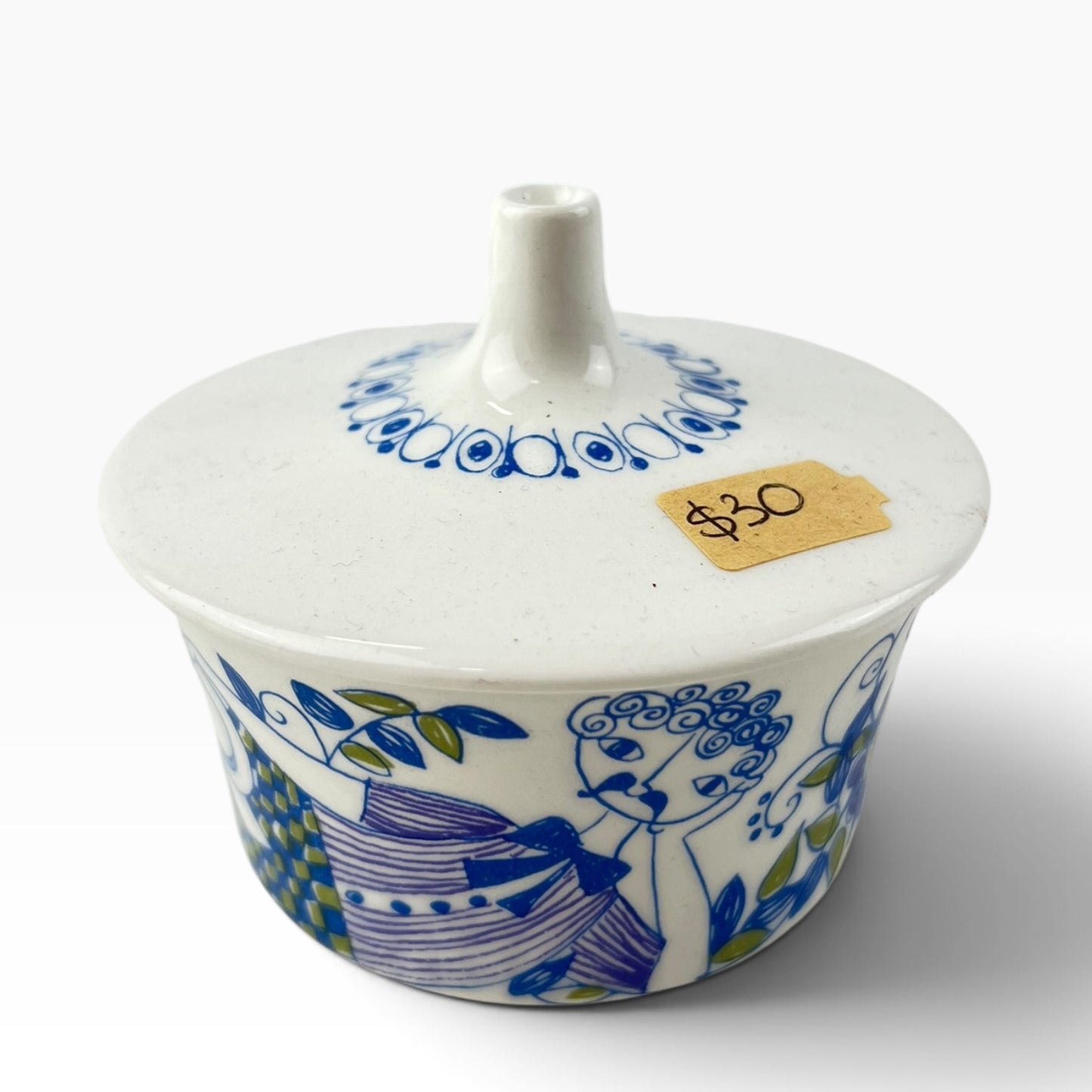 Figgjo Norway Hand Painted Lidded Sugar Bowl