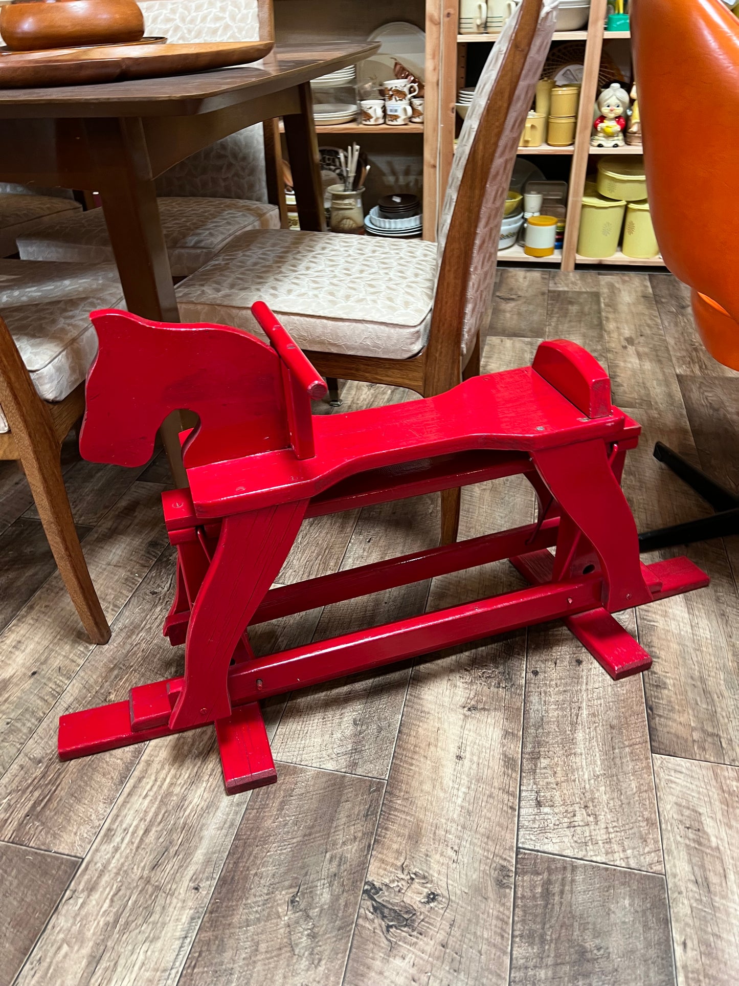 Red Wooden Rocking Horse