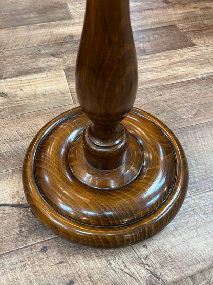 Timber Floor Lamp with Mustard Drum Shade