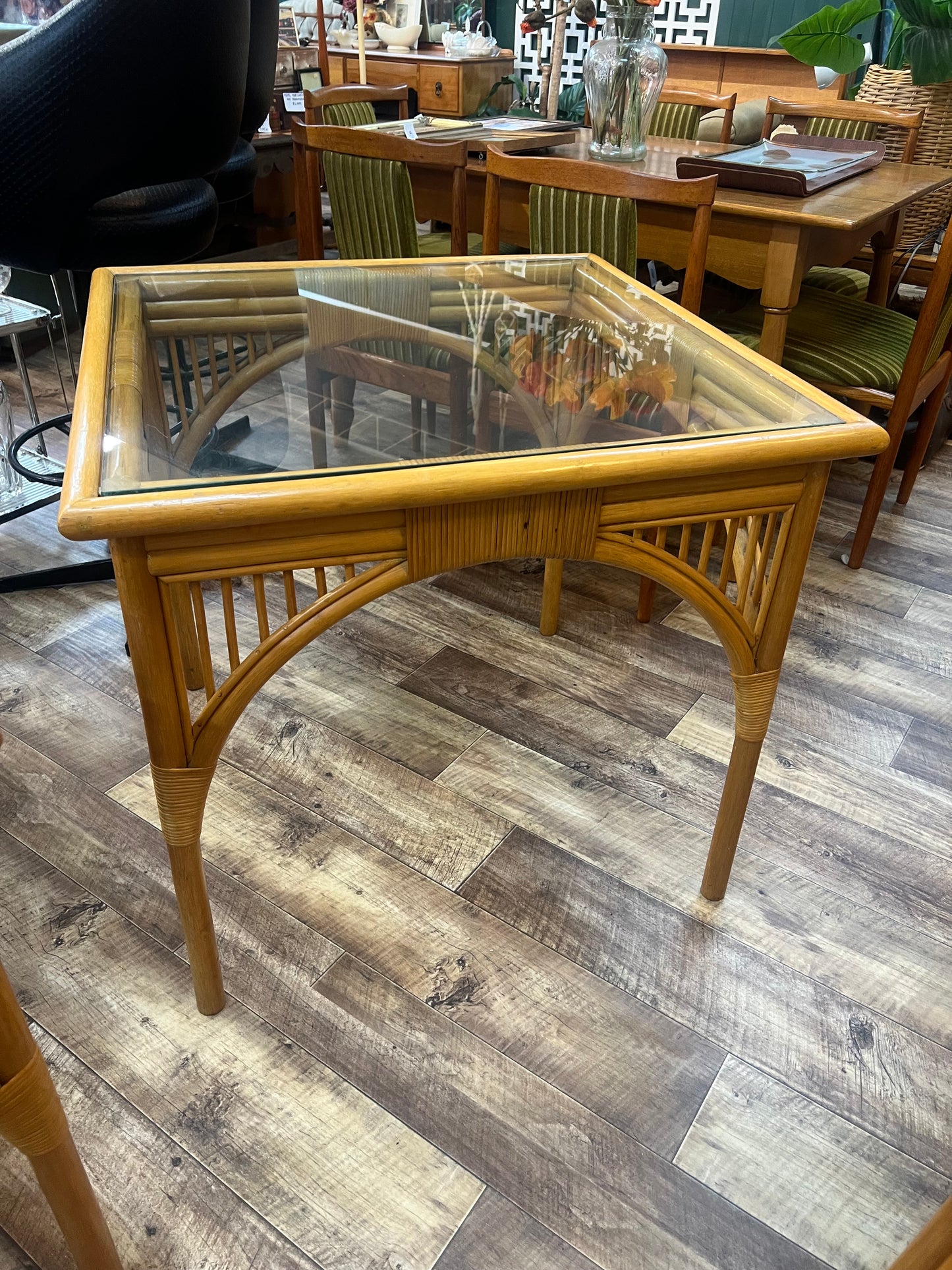 2. Square Cane Dining Table