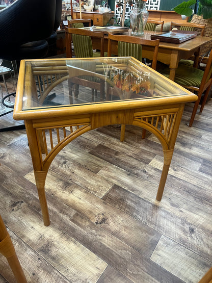 2. Square Cane Dining Table