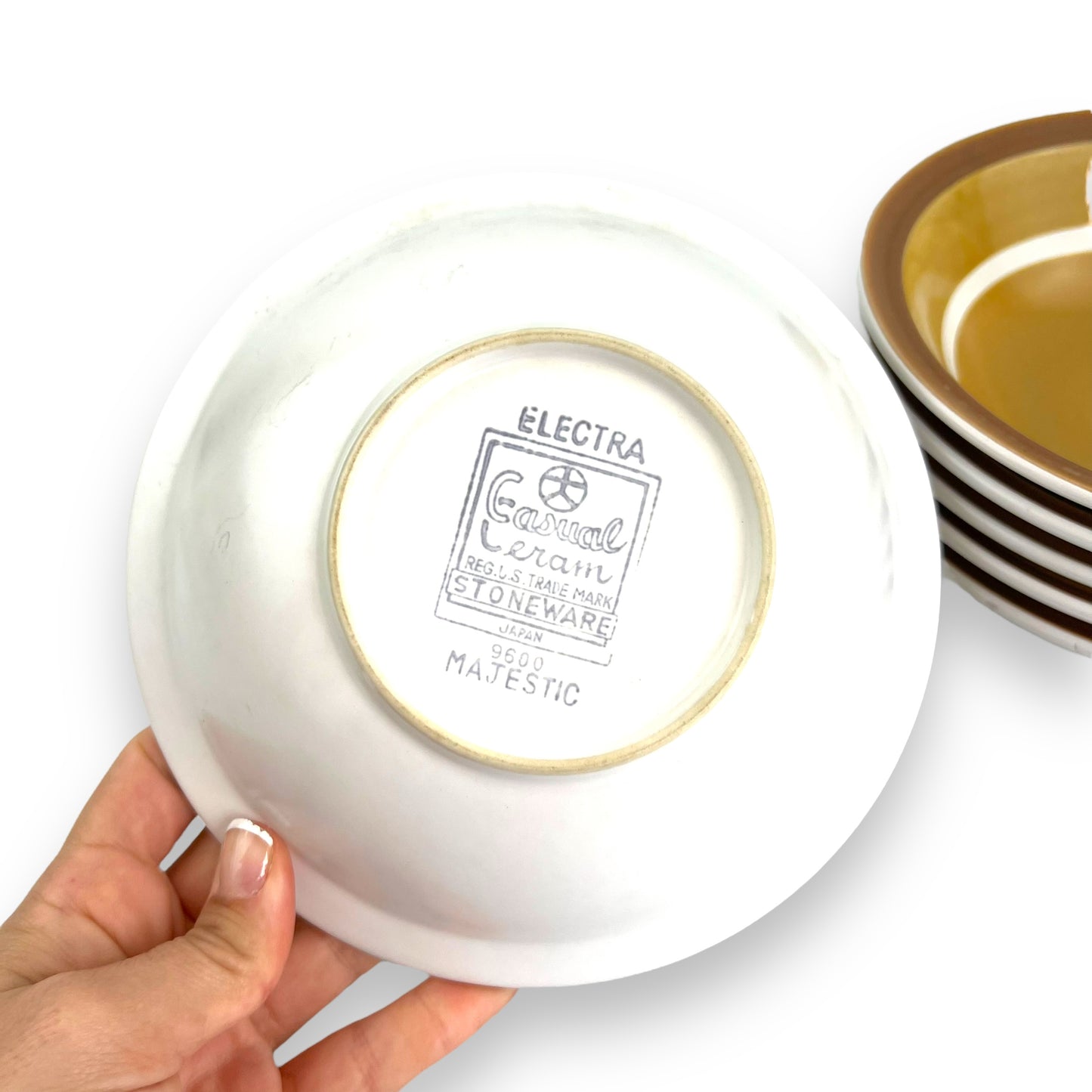 Casual Ceram “Majestic” pattern stoneware bowl set of 6