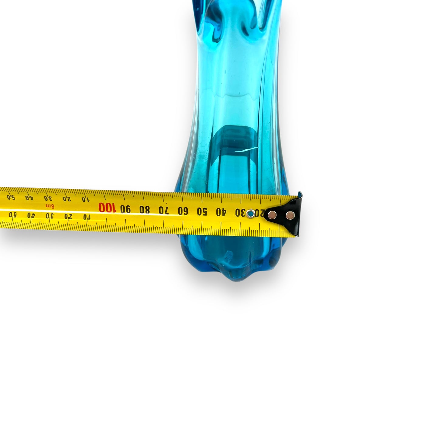 Blue Finger Pull Glass Vase